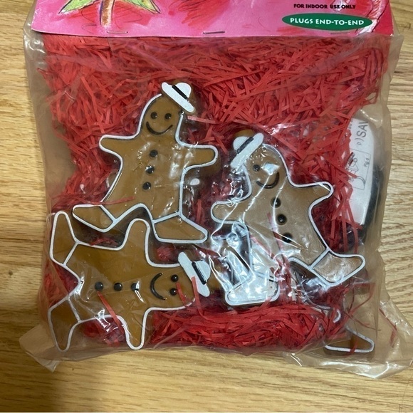 Vintage Gingerbread Man String Lights NEW Primal 1996 Brown Home Christmas - Picture 4 of 5